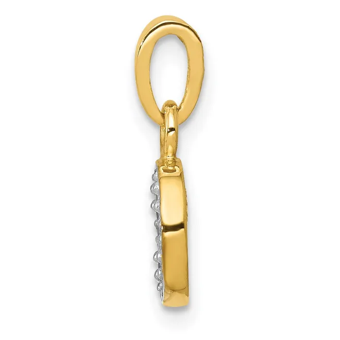 14k and Rhodium Polished 01ct Diamond Initial O Charm Goldiacom Charm Necklaces