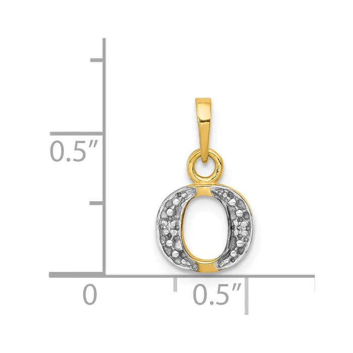 14k and Rhodium Polished 01ct Diamond Initial O Charm Goldiacom Charm Necklaces