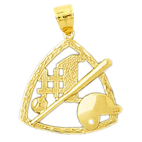 14K Gold 1 Baseball Pendant Goldia PreStyled Sets