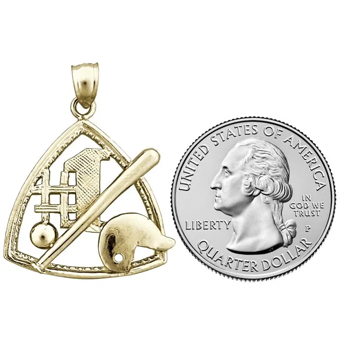 14K Gold 1 Baseball Pendant Goldia PreStyled Sets