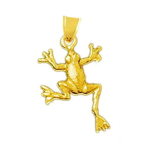 14K Gold 20MM Frog Charm Goldia Charm Necklaces