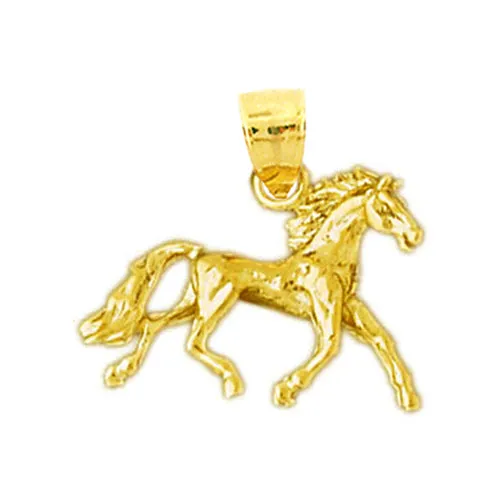 14K Gold 3D Horse Pendant Goldia Necklaces