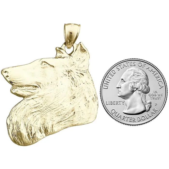 14K Gold Collie Head Pendant Goldia Necklaces