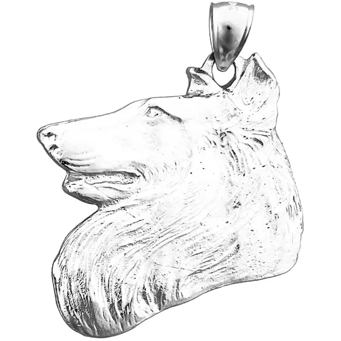 14K Gold Collie Head Pendant Goldia Necklaces