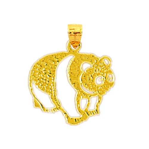 14K Gold Silhouette Panda Charm Goldia Charm Necklaces