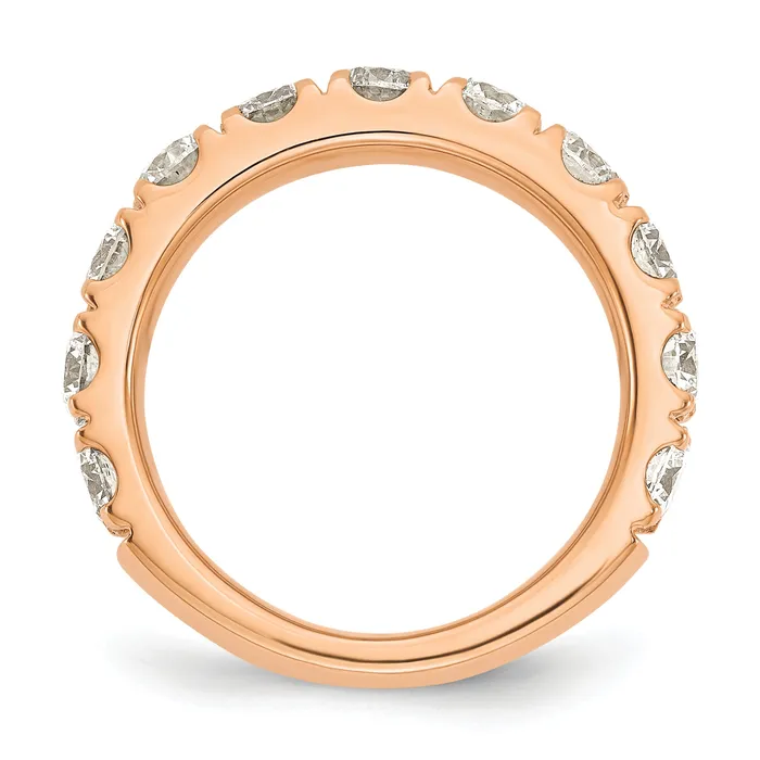 14k Rose Gold 2 Ct Lab Grown Diamond VSSI G Wedding Band Ring Goldia Rings