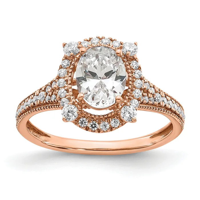 14k Rose Gold 38 Ct Lab Grown Diamond VSSI G 1 Ct Center Oval Engagement Ring Goldia Rings 14k Rose Gold 38 Ct Lab Grown Diamond VSSI G 1 Ct Center Oval Engagement Ring Goldia Rings