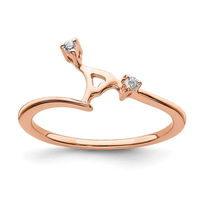 14K Rose Gold Fitted Real Diamond Band Goldia Rings