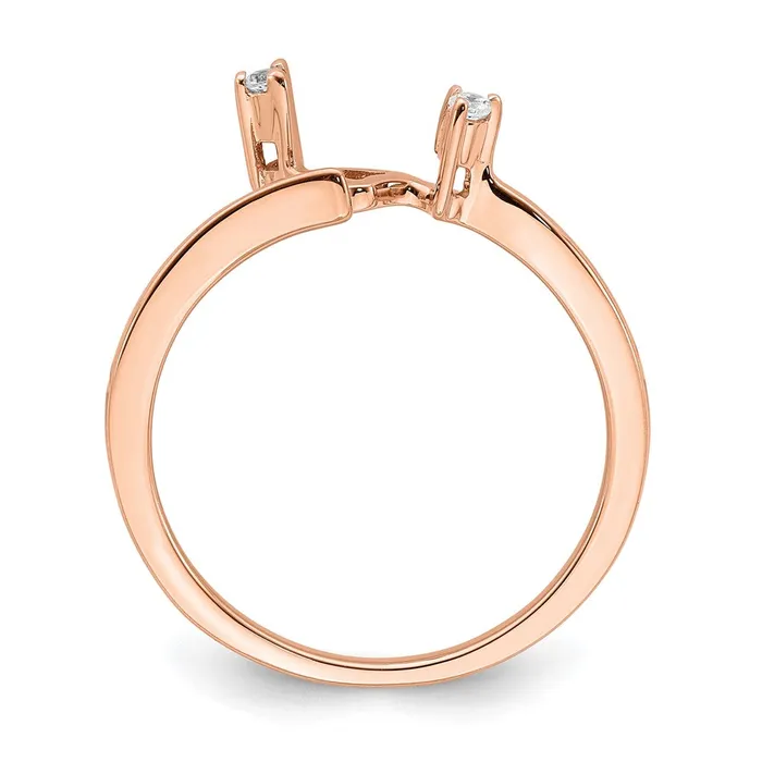 14K Rose Gold Fitted Real Diamond Band Goldia Rings