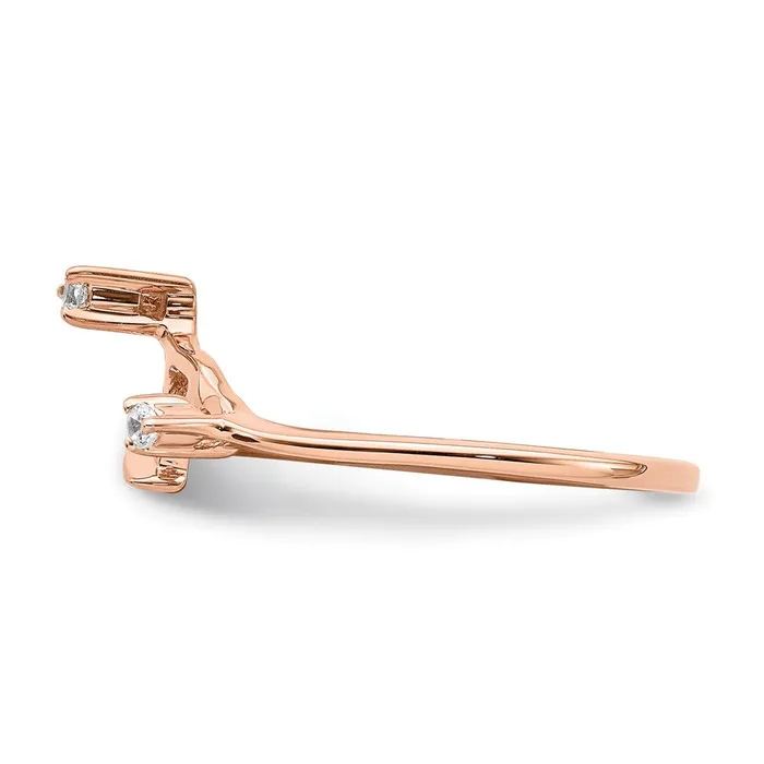 14K Rose Gold Fitted Real Diamond Band Goldia Rings