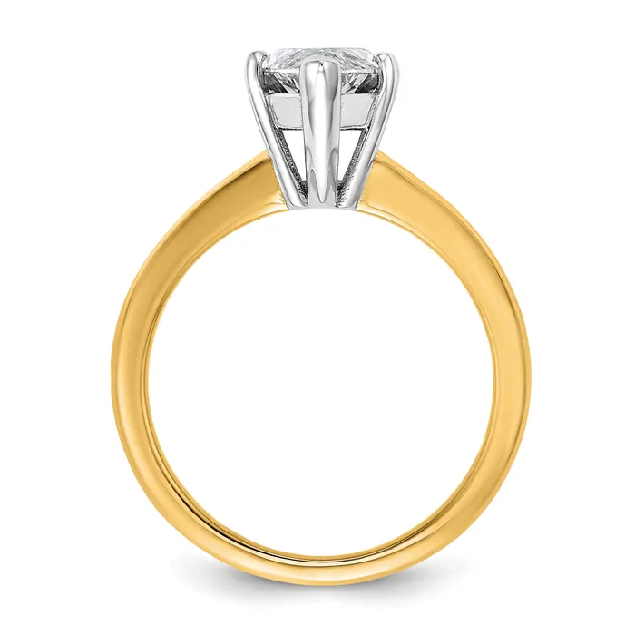 14k Twotone 2 12 Ct Lab Grown Diamond VSSI G Marquise Solitare Engagement Ring Goldia Rings