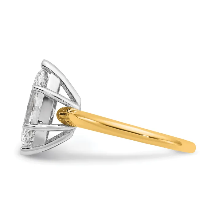 14k Twotone 2 12 Ct Lab Grown Diamond VSSI G Marquise Solitare Engagement Ring Goldia Rings