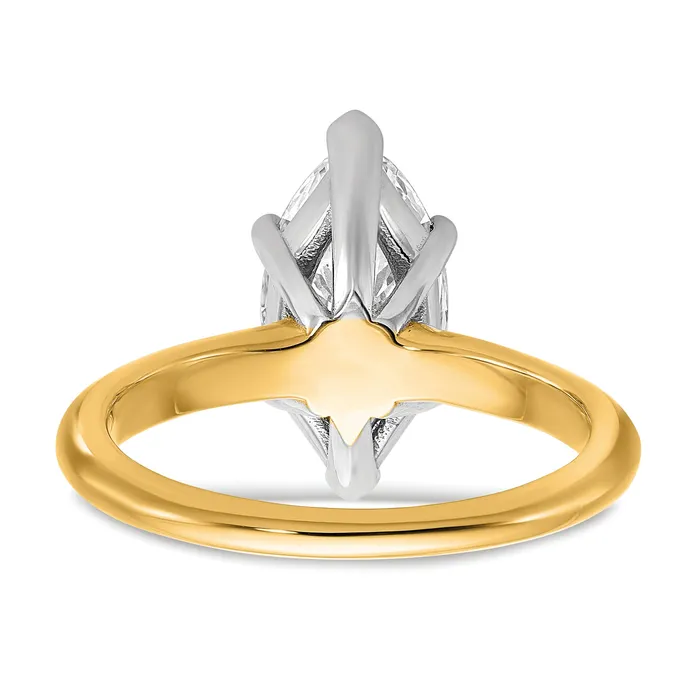 14k Twotone 2 12 Ct Lab Grown Diamond VSSI G Marquise Solitare Engagement Ring Goldia Rings