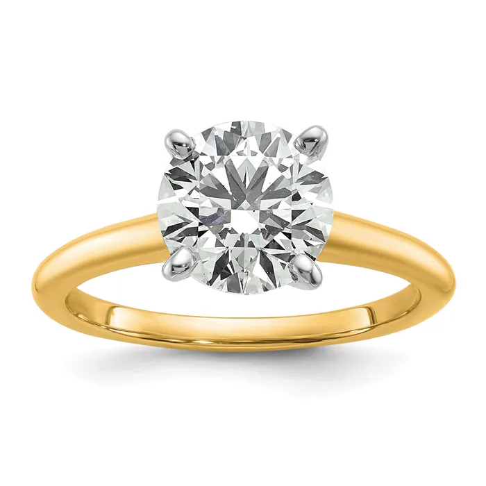 14k Twotone 2 Ct Certified Lab Grown Diamond VSSI G Round Solitaire Engagement Ring Goldia Rings 14k Twotone 2 Ct Certified Lab Grown Diamond VSSI G Round Solitaire Engagement Ring Goldia Rings