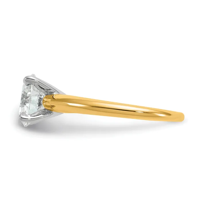 14k Twotone 2 Ct Certified Lab Grown Diamond VSSI G Round Solitaire Engagement Ring Goldia Rings