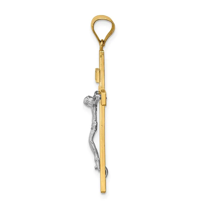 14k Twotone Gold INRI Crucifix Pendant Goldia Rings