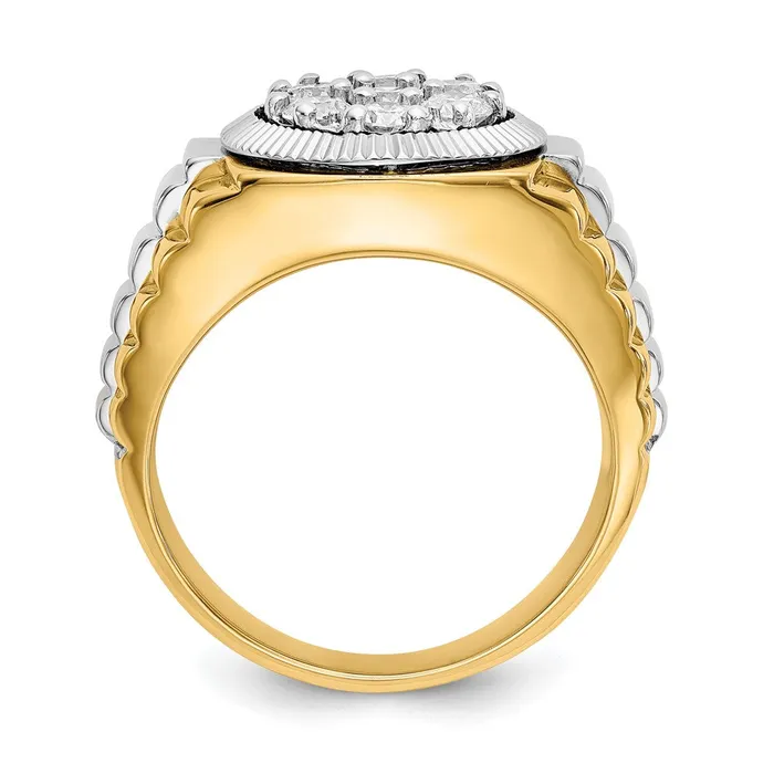 14k TwoTone Gold VS Real Diamond mens ring Goldiacom Rings