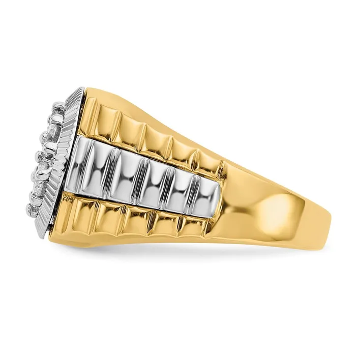 14k TwoTone Gold VS Real Diamond mens ring Goldiacom Rings