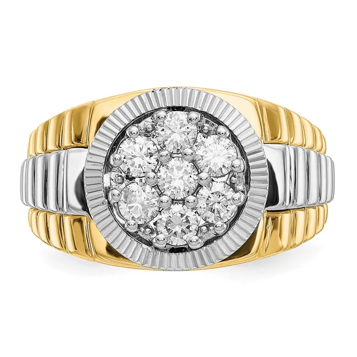 14k TwoTone Gold VS Real Diamond mens ring Goldiacom Rings