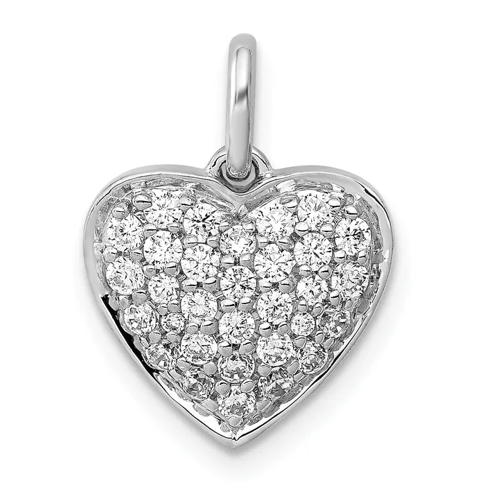 14k White Gold 12 Ct Lab Grown Diamond VSSI G Cluster Heart Pendant Goldia Necklaces 14k White Gold 12 Ct Lab Grown Diamond VSSI G Cluster Heart Pendant Goldia Necklaces