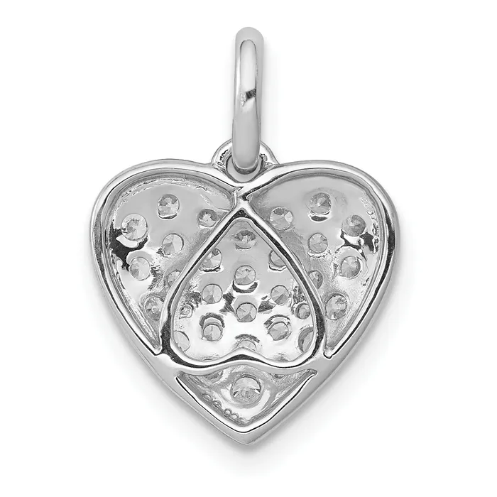 14k White Gold 12 Ct Lab Grown Diamond VSSI G Cluster Heart Pendant Goldia Necklaces