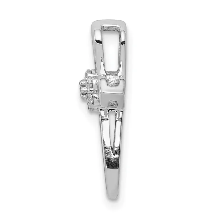 14k White Gold 120ct Real Diamond Cross Pendant Goldia Necklaces