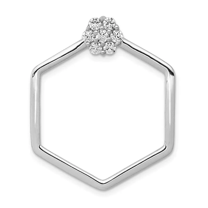 14k White Gold 13ct Real Diamond Fancy Hexagon Chain Slide Goldia Necklaces 14k White Gold 13ct Real Diamond Fancy Hexagon Chain Slide Goldia Necklaces