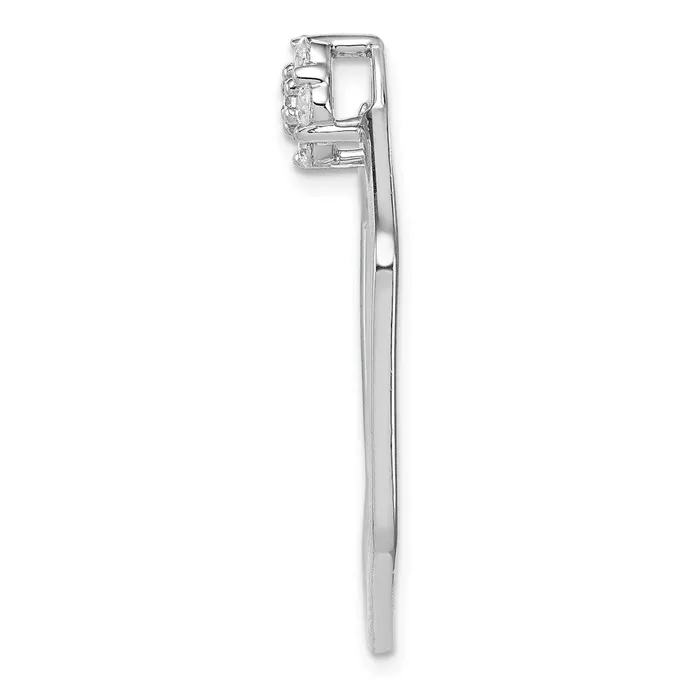 14k White Gold 13ct Real Diamond Fancy Hexagon Chain Slide Goldia Necklaces