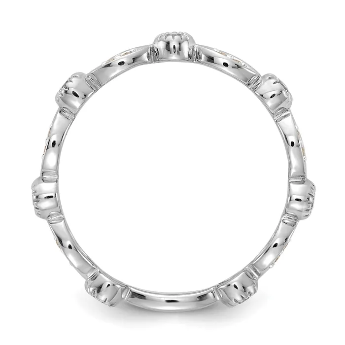 14k White Gold 15 Ct Lab Grown Diamond VSSI G Fashion Band Ring Goldia Rings