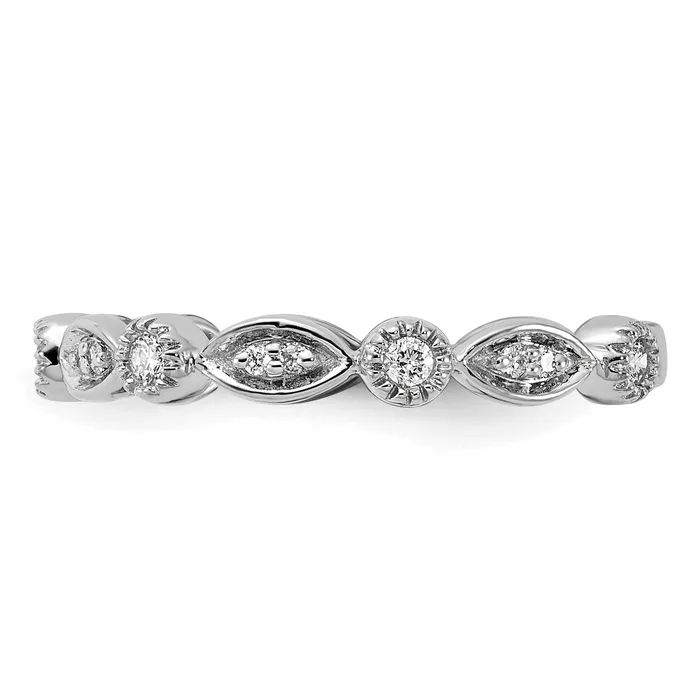 14k White Gold 15 Ct Lab Grown Diamond VSSI G Fashion Band Ring Goldia Rings