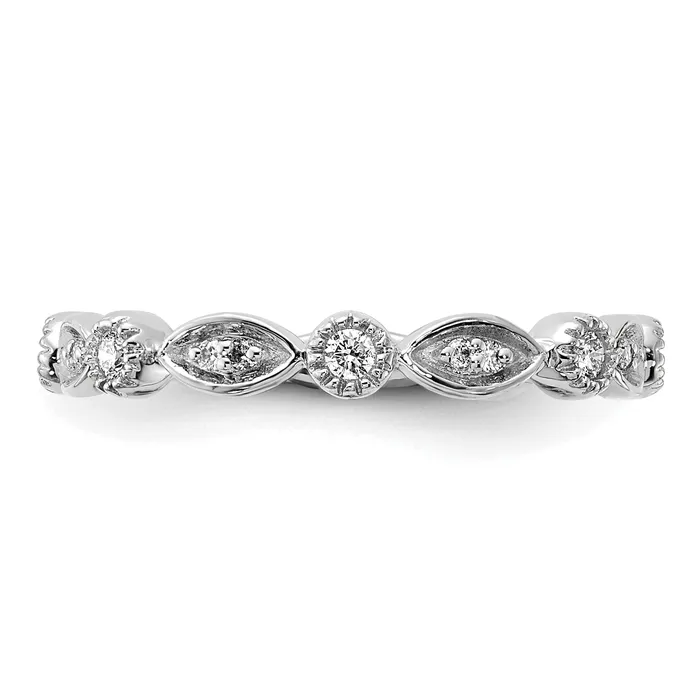 14k White Gold 15 Ct Lab Grown Diamond VSSI G Fashion Band Ring Goldia Rings