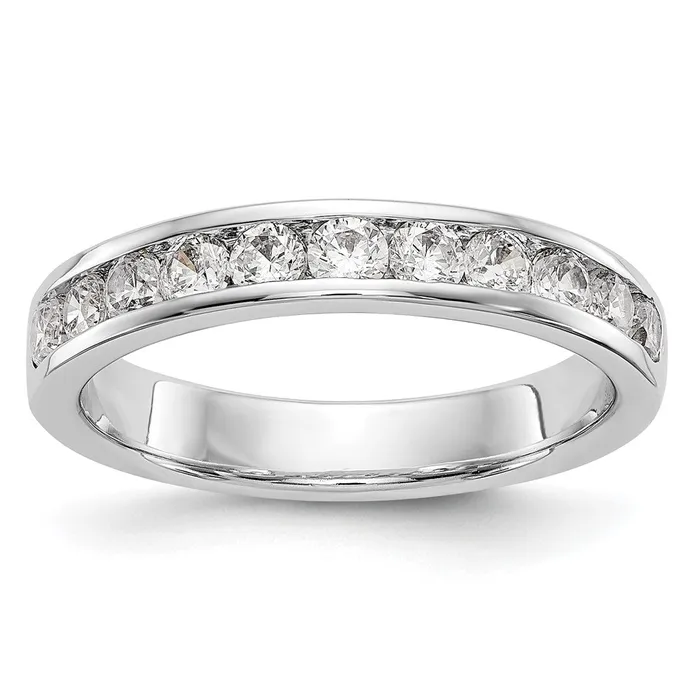 14K White Gold 11Stone Real Diamond Channel Band Goldiacom Rings
