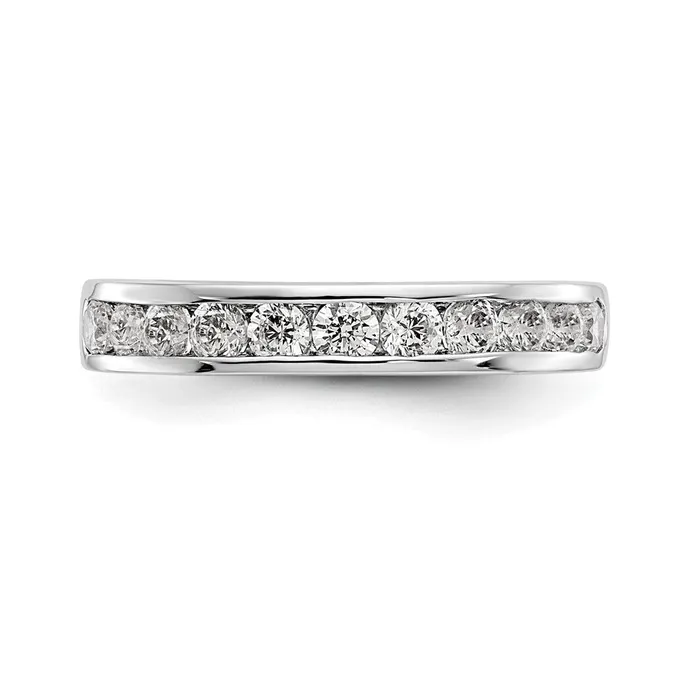 14K White Gold 11Stone Real Diamond Channel Band Goldiacom Rings