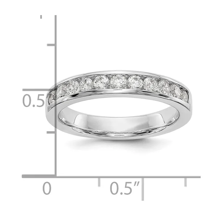 14K White Gold 11Stone Real Diamond Channel Band Goldiacom Rings