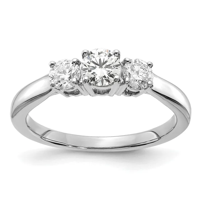 14k White Gold 38 Ct Ct Lab Grown Diamond VSSI G 38 Ct Center Round Three Stone Engagement Ring Goldia Rings 14k White Gold 38 Ct Ct Lab Grown Diamond VSSI G 38 Ct Center Round Three Stone Engagement Ring Goldia Rings