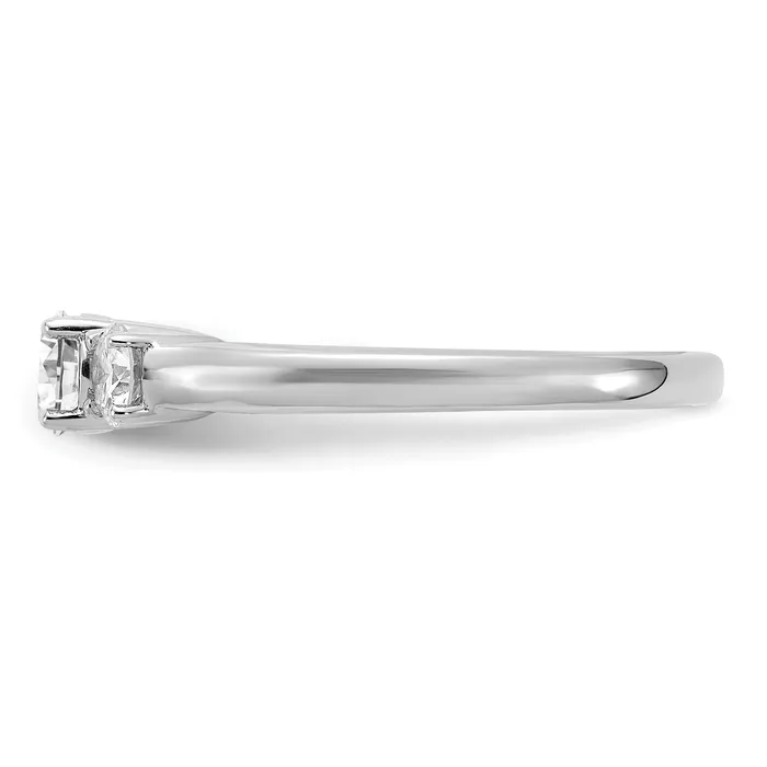 14k White Gold 38 Ct Ct Lab Grown Diamond VSSI G 38 Ct Center Round Three Stone Engagement Ring Goldia Rings