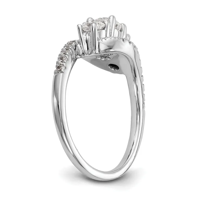 14K White Gold 3 Stone Simulated Diamond Engagement Ring Goldiacom Rings