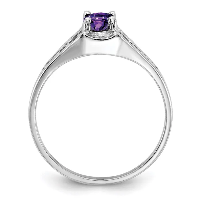 14k White Gold 6x4mm Oval Amethyst ring Goldia Rings