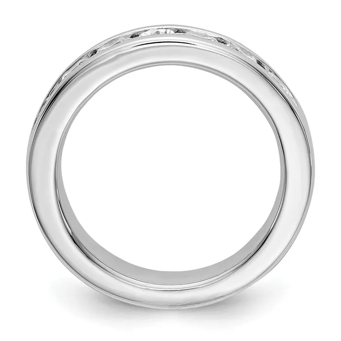 14k White Gold 7Stone 1 carat Round Diamond Complete Channel Band Goldia Rings