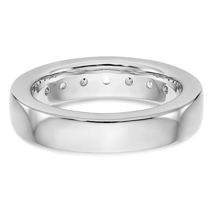 14k White Gold 7Stone 1 carat Round Diamond Complete Channel Band Goldia Rings