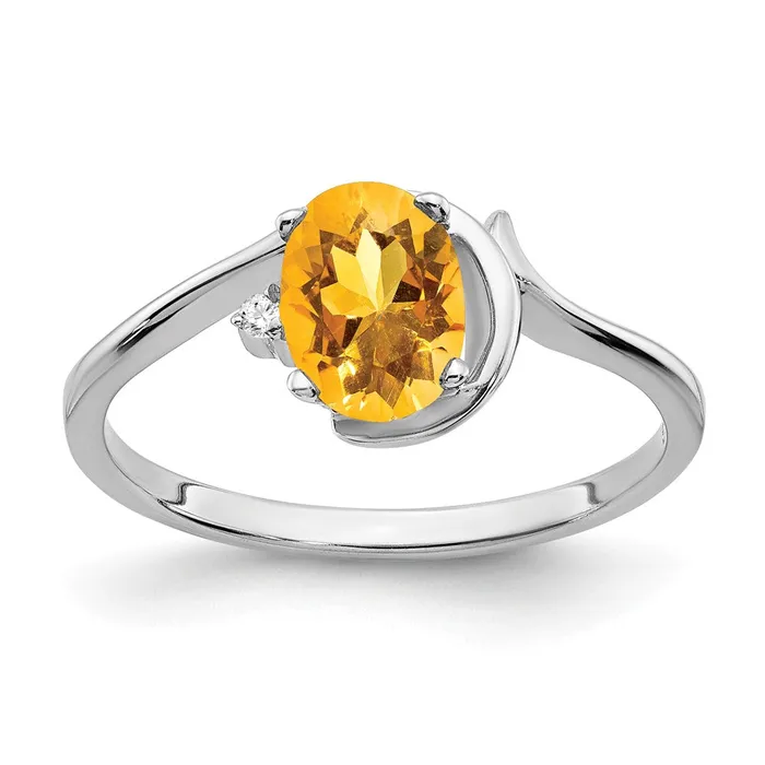 14k White Gold 7x5mm Oval Citrine Checker A Real Diamond ring goldiaca Rings 14k White Gold 7x5mm Oval Citrine Checker A Real Diamond ring goldiaca Rings