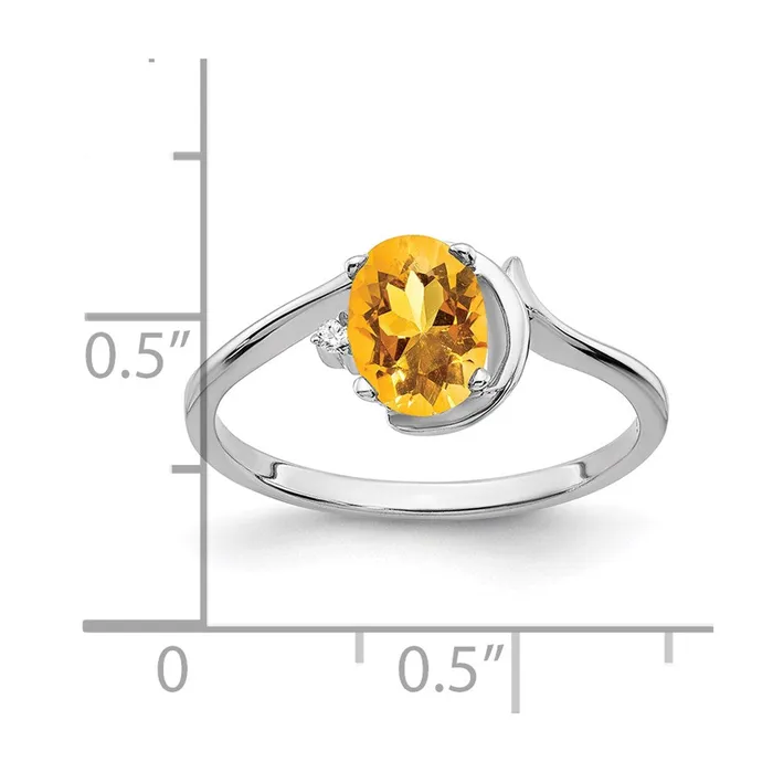 14k White Gold 7x5mm Oval Citrine Checker A Real Diamond ring goldiaca Rings 14k White Gold 7x5mm Oval Citrine Checker A Real Diamond ring goldiaca Rings