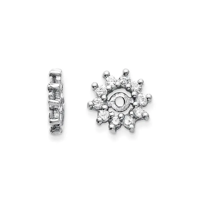 14k White Gold AA Diamond Earring Jacket goldiaca Earrings
