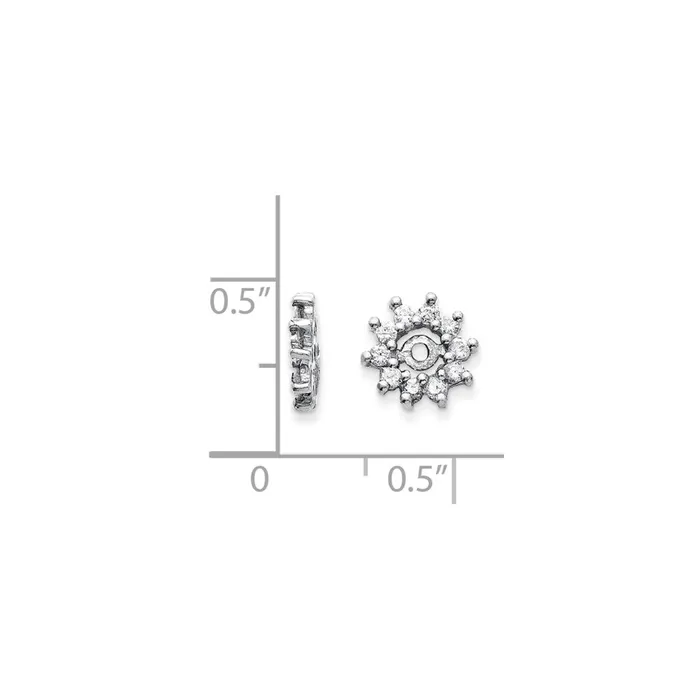 14k White Gold AA Diamond Earring Jacket goldiaca Earrings
