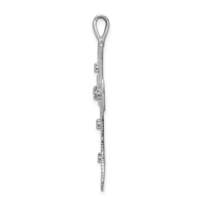 14k White Gold AA Real Diamond Cross Pendant Goldia Necklaces