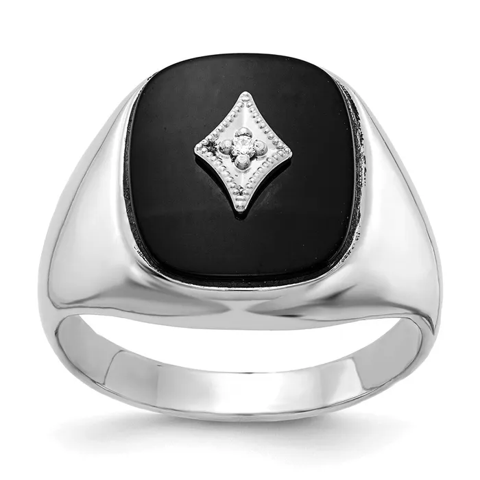 14k White Gold AA Real Diamond mens ring Goldiacom Rings