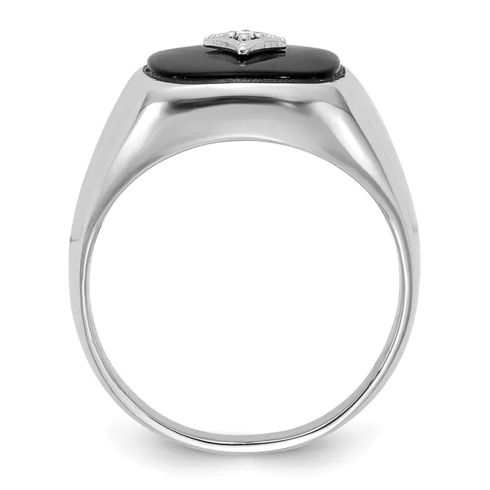 14k White Gold AA Real Diamond mens ring Goldiacom Rings