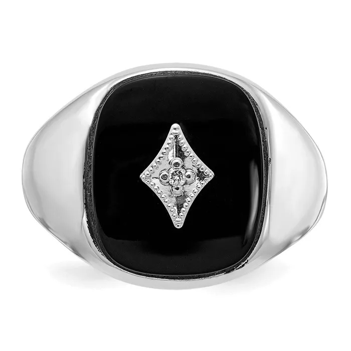 14k White Gold AA Real Diamond mens ring Goldiacom Rings