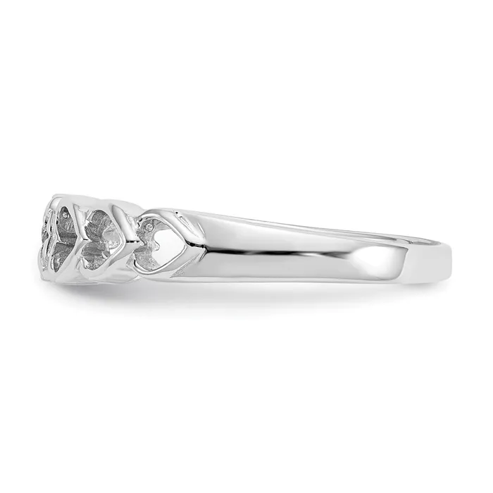 14k White Gold AAA Real Diamond heart ring Goldiacom Rings