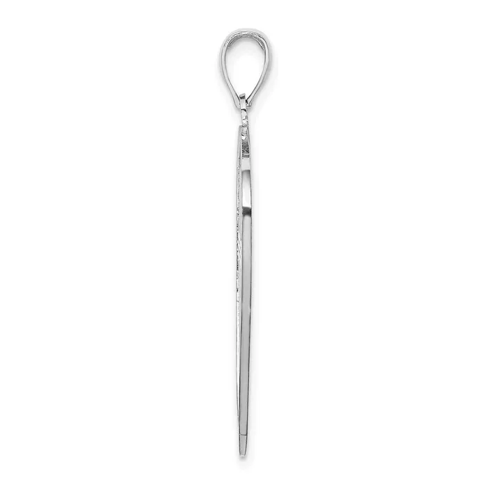 14k White Gold Cross Shield w Joshua 19 On Reverse Charm Goldia Charm Necklaces